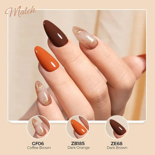 Vista 7 de TOMICCA Esmalte de uñas de gel marrón café, 0.5 onzas líquidas, esmalte de uñas de secado con LED UV para arte de uñas, manicura en casa, otoño e