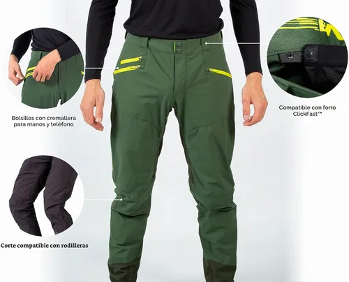 Vista 4 de Endura Mens SingleTrack Mountain Cycling Pants ClickFast Liner Compatible Negro