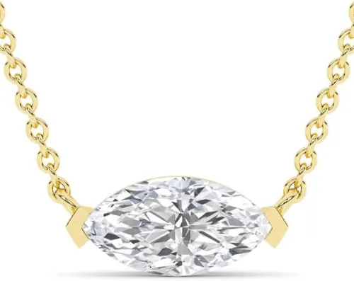 Vista 11 de La Joya 1/2-2 CT Lab Grown Diamond Necklace 14K White Gold Multi Shape Oro blanco