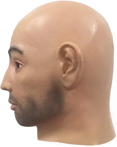 Vista 4 de Máscara realista de látex humano para Halloween, mascarada, novedad, vestido de disfraz