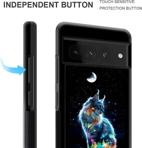 Vista 1238 de Compatible con Google Pixel 4A 5G Mobile Case Creative Acrylic Panel trasero Silicona Protección Grip especialmente diseñado para Google Pixel 4A 5G