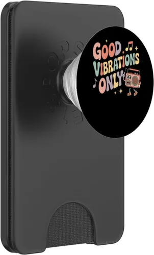 Vista 8 de Good Vibrations Only Retro Boombox Fun PopSockets Adhesive PopGrip