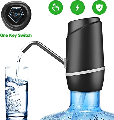 Vista 9 de Dispensador de agua de 5 galones, bomba eléctrica portátil de agua potable, carga universal mediante USB, para garrafones de 2 a 5 galones, incluye