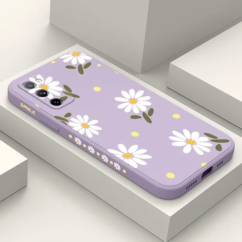 Vista 44 de LEECG para Samsung Galaxy S20 Funda, Diseño Creativo Lateral con Forro de Microfibra de Silicona Suave con Patrón de Flores para Cubierta de negro