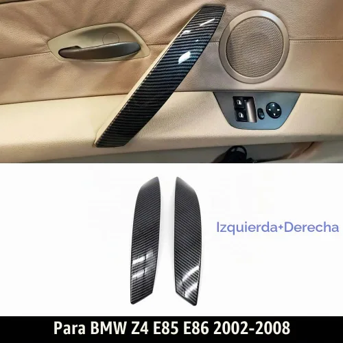 Vista 3 de Cubierta de Tirador de Puerta Interior Juego de Repuesto de Moldura de Manija Izquierda Derecha Compatible con BMW Z4 E85 E86 2002 2003 2004 2005
