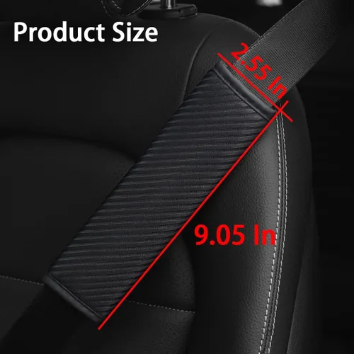 Vista 2 de AUCELI 2 fundas para cinturón de seguridad para automóvil, transpirables, correas de arnés de hombro que ayudan a proteger tu cuello, para una