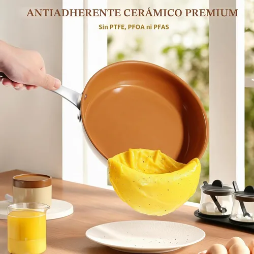 Vista 2 de duxtop pro Sartén antiadherente de cerámica, sartén profunda de 9.5
