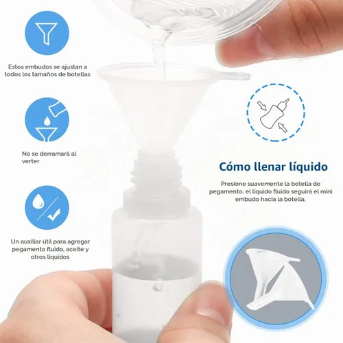 Vista 4 de Adecco - Botella aplicadora de punta de precisión, botellas aplicadoras de pegamento, 50 botellas aplicadoras de punta de precisión de 0.5 onzas