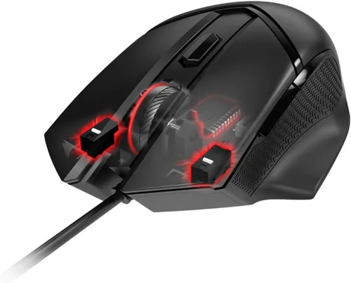 Vista 4 de MSI Clutch GM20 Elite - Ratón para juegos, 6400 DPI, interruptor OMRON de 20M+ clics, sensor óptico, pesos ajustables, diseño ergonómico para mano