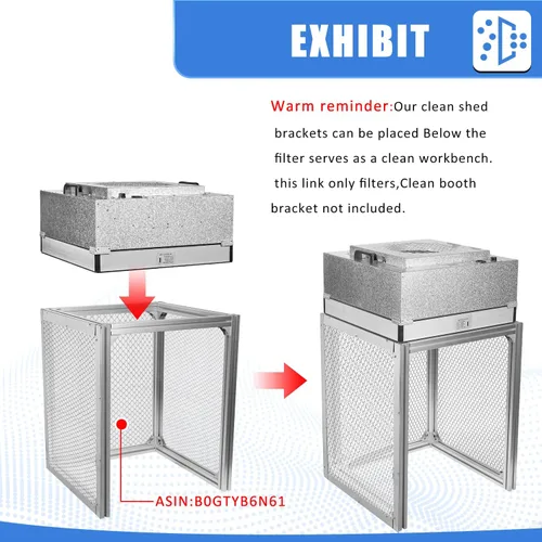 Vista 8 de FFU HEPA H14 - Filtro de flujo laminar, unidad de filtro de ventilador actualizada (incluye filtro HEPA) 100/ISO Clase 5 sala