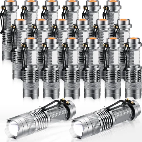 Vista 8 de Fumete 20 Piezas Linterna LED Mini 3 Modos Antorcha Táctica Pequeña Resistente al Agua Linterna de Bolsillo con Enfoque Ajustable Linterna Tipo