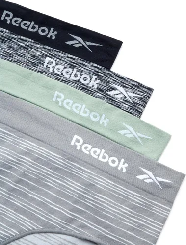 Vista 2 de Reebok Ropa interior para mujer - Calzoncillos hipster sin costuras de talla grande (paquete de 4)