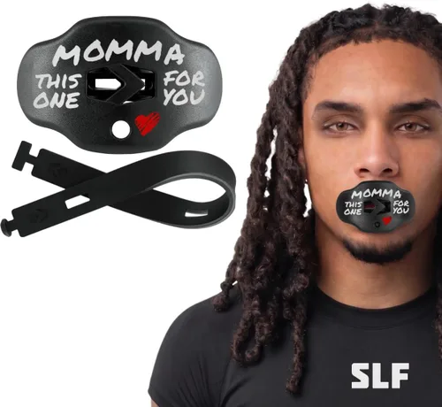 Vista 8 de SLEEFS - Protector bucal de fútbol - Protector de labios/boca con correa para casco - Protector de labios/dientes - Sin hervir - para Negro cruzado