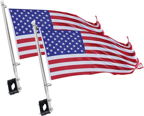 Vista 7 de Kit universal de bandera de barco con mástil de bandera de barco, poste de bandera de acero inoxidable, bandera de Estados Unidos con accesorios