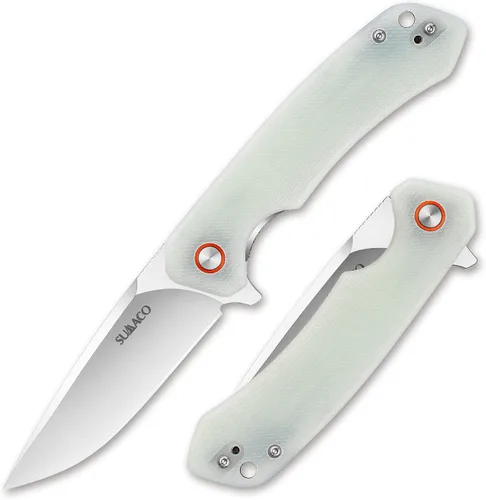 Vista 9 de Cuchillo de bolsillo plegable EDC Tactical Knife Camping Survival Knife 3.54'' D2 Blade acero y G10 Handle Liner Lock Clip reversible para uso
