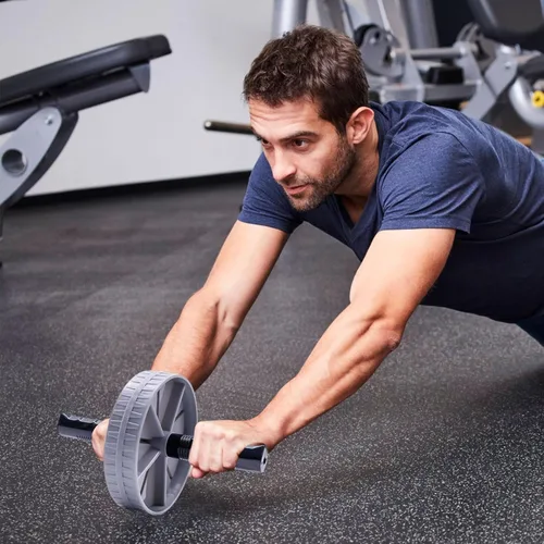 Vista 6 de Ab Exercise Roller Core – Equipo de fortalecimiento muscular de entrenamiento, elegante, asas suaves, entrenamiento, gimnasio cuerpo fitness