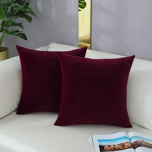 Vista 27 de mixeoo Comfy - Juego de 2 fundas de almohada decorativas de terciopelo grueso sólido y grueso, súper suaves, decoración del hogar para sofá, sala