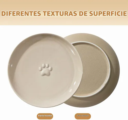 Vista 4 de Havniva Cuencos elevados para gatos, juego de cuencos de comida y agua para Latte Vintage