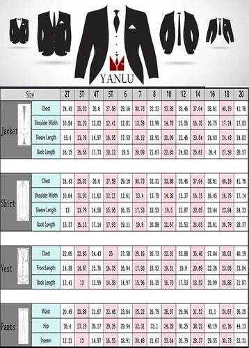 Vista 6 de Yanlu Esmóquines para Niños Trajes Formales para Niños Pequeños Conjunto Azul Negro Corte Slim para Bodas