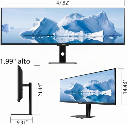 Vista 9 de INNOCN Monitor de 49" WFHD 1080P 144Hz pantalla plana dividida