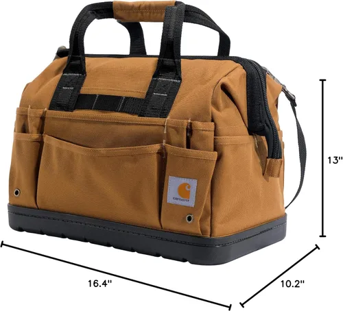 Vista 8 de Carhartt Onsite - Bolsa de herramientas, duradera, resistente al agua, bolsa de almacenamiento de herramientas, pesada con base moldeada, 16