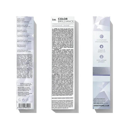 Vista 3 de ion Tinte permanente en crema para el cabello 7SPHM Silver Pearl, vegano, libre de crueldad, libre de PPD, 100 % cobertura de canas, de larga