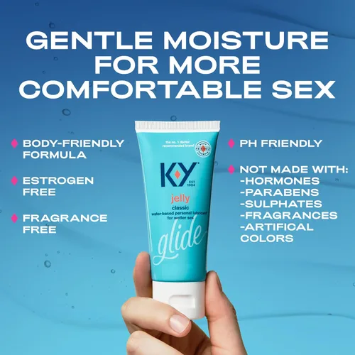 Vista 4 de K-Y Jelly Lubricante a base de agua para sexo, lubricante anal, lubricante personal a base de agua no graso, lubricante sexual compatible con el pH