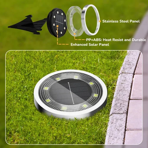 Vista 7 de INCX Luces solares de tierra, paquete de 10 luces solares impermeables para exteriores, luces solares de jardín, iluminación de paisaje para patio