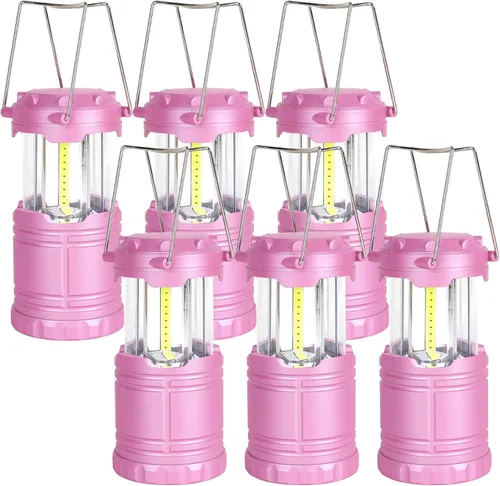 Vista 11 de Paquete de 2 mini linternas LED rosas para acampar, luces portátiles para acampar, lámparas con mango al aire libre, luces de emergencia esenciales