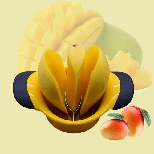 Vista 3 de Cortador de mango,Herramienta de eliminación de hoyos de mango,Cortador de mango con hoja de acero inoxidable con mango de goma para facilitar