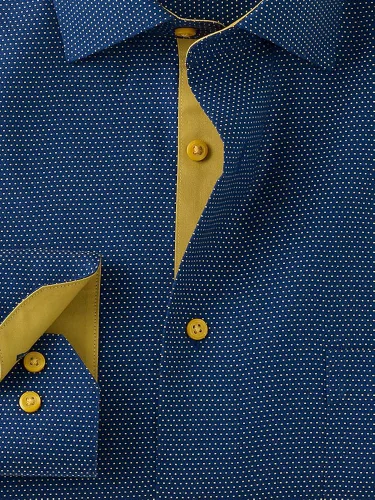 Vista 2 de Paul Fredrick Camisa de vestir de punto de algodón sin hierro de ajuste clásico para hombre