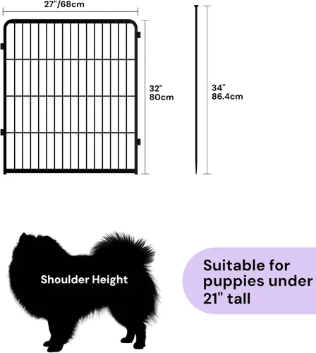 Vista 2 de SunsGrove - Cerca para perros para exteriores, corral resistente de 32 pulgadas con 2 paneles para perros pequeños y medianos, cerca de juego
