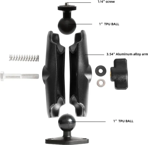 Vista 2 de xik Soporte de montaje de cámara de 1/4"-20 hilos para pared/escritorio/coche/barco,instalación de agujero estándar AMPS, compatible con DSLR, CCTV