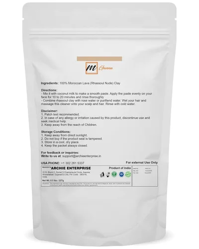 Vista 2 de Polvo de arcilla Rhassoul marroquí 100% natural, desnudo, Ghassoul, arcilla de lava para máscaras capilares, cremas, máscaras faciales, exfoliantes