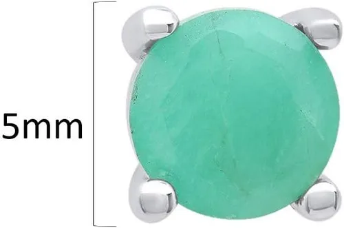 Vista 3 de MAX + STONE - Aretes redondos de plata de ley 925 para mujer, piedra natal de 0.197in con respaldos, Metal