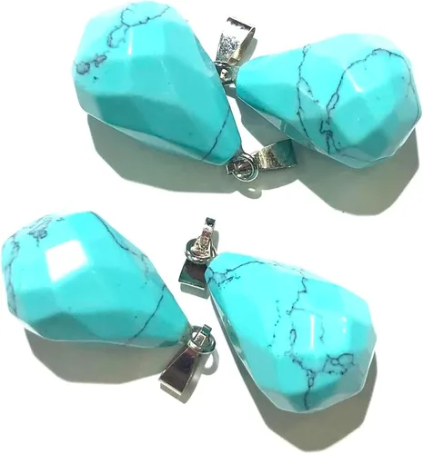 Vista 9 de LE SKY 12 colgantes de piedra natural, forma de gota de agua grasa, piedra de ágata de cristal reiki facetada para hacer joyas y collares, Piedra