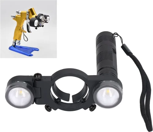 Vista 7 de Pistola de pintura en aerosol, luz universal de llenado de pistola de pulverización automotriz con 3 niveles de brillo, sistema de iluminación LED