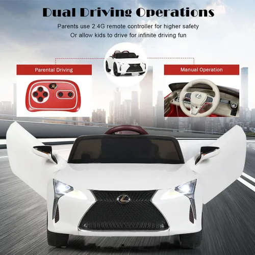 Vista 4 de Costzon Lexus LC500 - Vehículo eléctrico con licencia para montar en coche, con batería de 12 V, control remoto, 3 velocidades, luces LED, bocina