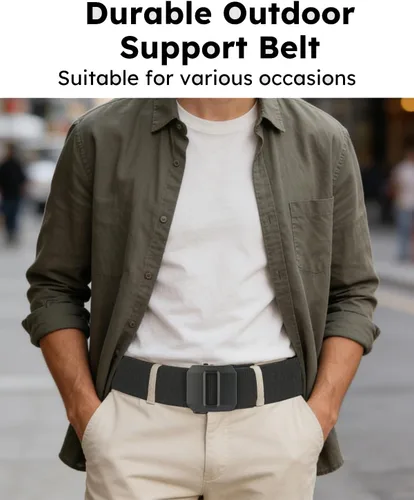 Vista 2 de EDC Nylon Trinquete Cinturón Deportivo Hombre Cinturón Ajustable De Liberación Rápida Tejido Cinturón De Cintura Hebilla Automática Micro Elástico