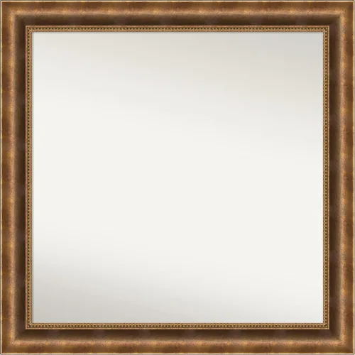 Vista 963 de Amanti Art Espejo de pared personalizado no biselado (25 x 25 pulgadas), marco de bronce acentuado, varios tamaños personalizados, espejo de baño