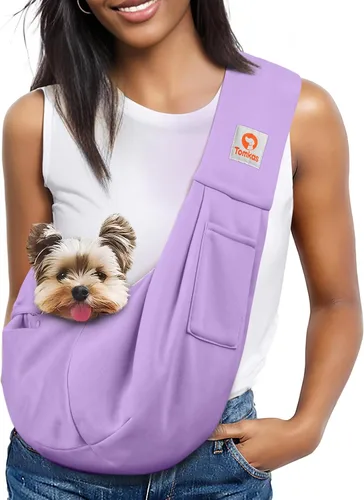 Vista 16 de TOMKAS - Transportador de perros estilo canguro para perros pequeños (negro, para mascotas de 2 a 7 libras)
