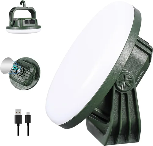 Vista 11 de VAVOFO Linterna LED de Campamento Recargable de 30W, 3000LM, 124 LED con 3 Modos de Iluminación, Luz Portátil para Tienda de 7200mAh con Imán