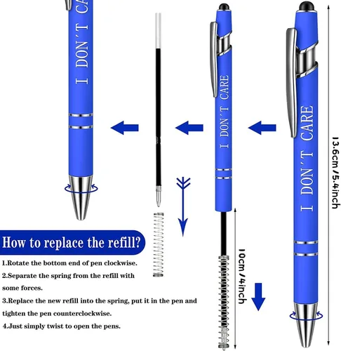 Vista 6 de 10 bolígrafos inspiradores motivacionales con frases, bolígrafo con punta de lápiz capacitivo, lápiz capacitivo, mensajes, juego de bolígrafos
