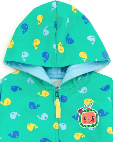 Vista 5 de CoComelon Sudadera con capucha de forro polar con cremallera para bebés y niños