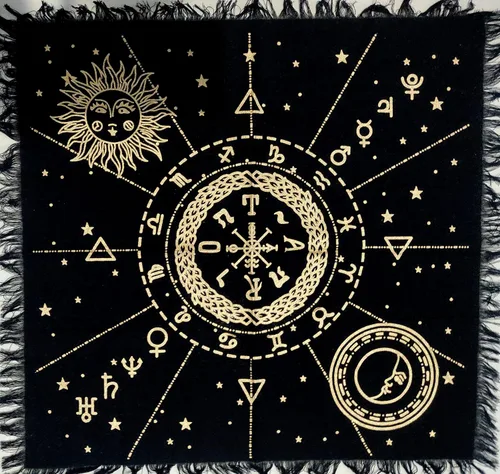Vista 25 de CRAFT KALA Tarot Altar - Mantel especial de adivinación para hombre, cueva, pegan, habitación, bar, decoración de pared para el hogar, Wiccano, tela