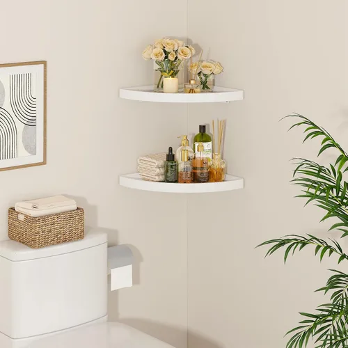 Vista 7 de YMYNY Set of Corner Floating Shelves for Wall Mount 12" White