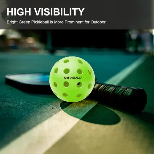 Vista 4 de Navona 48 Pack Premium 40-Holes Outdoor Pickleball Balls, Meet USAPA Official Requirement, Perfectly Balanced, High Bounce True Flight, Durable