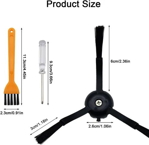 Vista 2 de Paquete de 4 cepillos laterales de repuesto compatibles con Roborock S8 Pro Ultra, S7 Max Ultra, Qrevo, RoborockQrevo Slim, S7 MaxV/S7/Q7Max/Q8