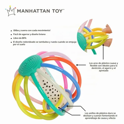 Vista 3 de Manhattan Toy Whistleball Colorpop