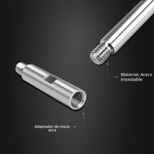 Vista 4 de Juego de ejes de extensión giratorios de acero inoxidable SPTA, 75mm, 100mm, 140mm, rosca de 5/8" - 11 Para pulidor rotativo, pulidor